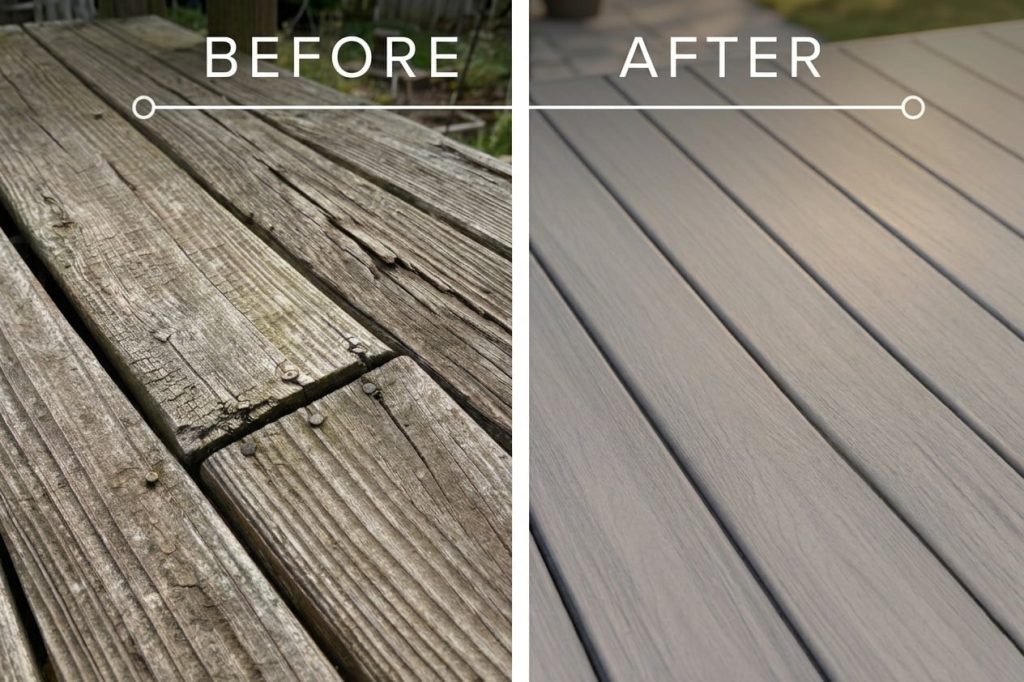 Before and After Deck Repair Cincinnati